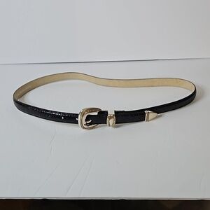 Genuine Italian Leather Belt size L Black  Pre-owned